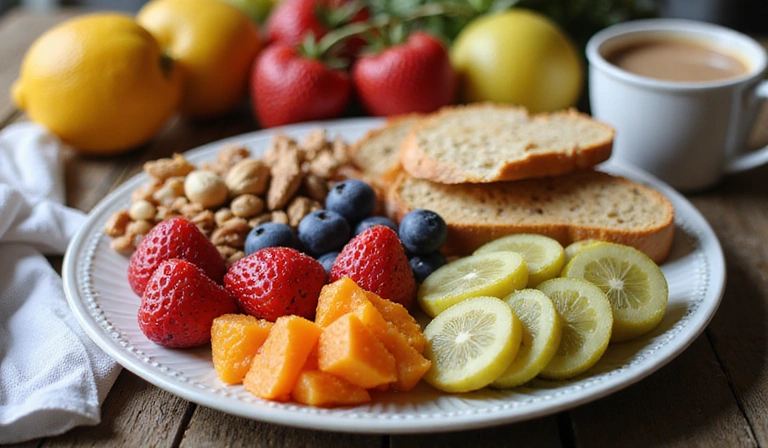 Zdrowe śniadanie pełne witamin i minerałów