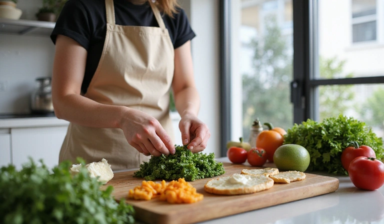 Zdrowe, domowe posiłki przygotowywane w kuchni