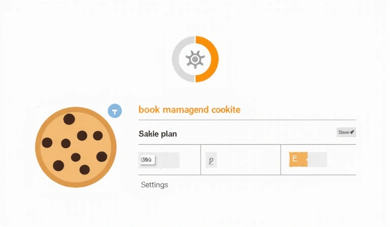 Grafika przedstawiająca ikonę ciasteczka i symbol ustawień, reprezentująca zarządzanie plikami cookies